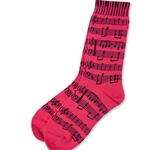 Staff with Keyboard Cuff Socks Pink