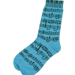 Staff with Keyboard Cuff Socks Neon Blue