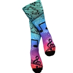 Wavy Staff Music Purple and Blue Socks