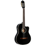 Ortega RCE145BK Nylon String AC/EL Guitar with Deluxe Gig Bag