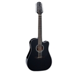 Takamine GD30CE12BLK 12-String Dreadnought Cutaway AC/EL Guitar with Solid Top