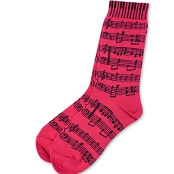 Staff with Keyboard Cuff Socks Pink