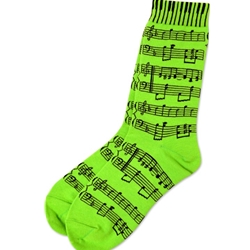 Staff with Keyboard Cuff Socks Neon Green