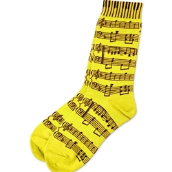 Staff with Keyboard Cuff Socks Neon Yellow