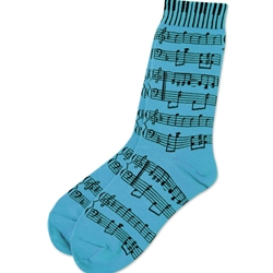 Staff with Keyboard Cuff Socks Neon Blue