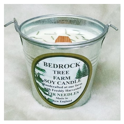 Soy Candle - 12 oz Galvanized Pail Fir Needle Natural