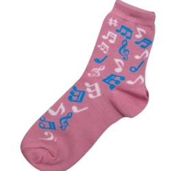 Pink Music Note Socks