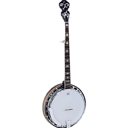 Ortega OBJ750MA Falcon Series 5 String Banjo with Deluxe Gig Bag - Hard Maple Neck & Flamed Maple Re