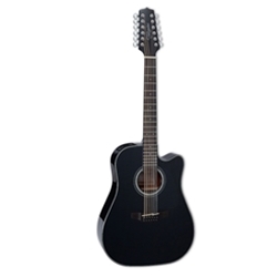 Takamine GD30CE12BLK 12-String Dreadnought Cutaway AC/EL Guitar with Solid Top